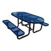 6 ft. Oval Picnic Table, Plastic Coated Expanded Metal with Powder Coated Steel Tube
