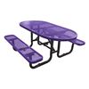 6 ft. Oval Picnic Table, Plastic Coated Expanded Metal with Powder Coated Steel Tube