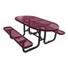 6 ft. Oval Picnic Table, Plastic Coated Expanded Metal with Powder Coated Steel Tube