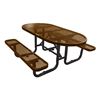 6 ft. Oval Picnic Table, Plastic Coated Expanded Metal with Powder Coated Steel Tube