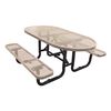 6 ft. Oval Picnic Table, Plastic Coated Expanded Metal with Powder Coated Steel Tube