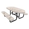 6 ft. Oval Picnic Table, Plastic Coated Expanded Metal with Powder Coated Steel Tube