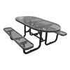 6 ft. Oval Picnic Table, Plastic Coated Expanded Metal with Powder Coated Steel Tube