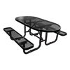 6 ft. Oval Picnic Table, Plastic Coated Expanded Metal with Powder Coated Steel Tube