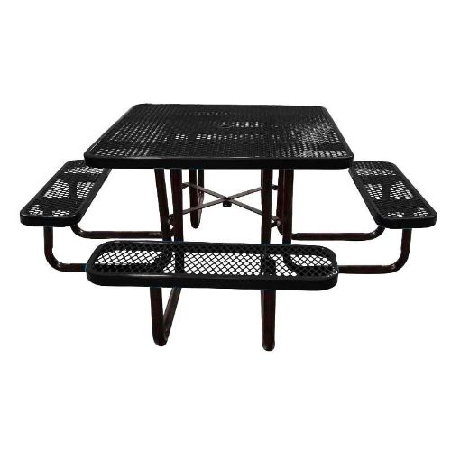 46" Square Thermoplastic Steel Picnic Table, Portable or Surface Mount