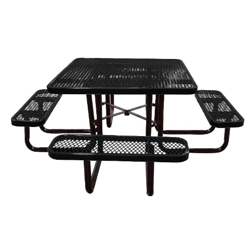 46" Square Thermoplastic Steel Picnic Table, Portable or Surface Mount