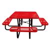 46" Square Thermoplastic Steel Picnic Table, Portable or Surface Mount