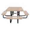 46" Square Thermoplastic Steel Picnic Table, Portable or Surface Mount