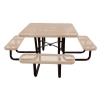 46" Square Thermoplastic Steel Picnic Table, Portable or Surface Mount