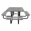 46" Square Thermoplastic Steel Picnic Table, Portable or Surface Mount