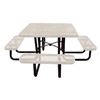 46" Square Thermoplastic Steel Picnic Table, Portable or Surface Mount