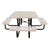 46" Square Thermoplastic Steel Picnic Table, Portable or Surface Mount