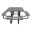 46" Square Thermoplastic Steel Picnic Table, Portable or Surface Mount