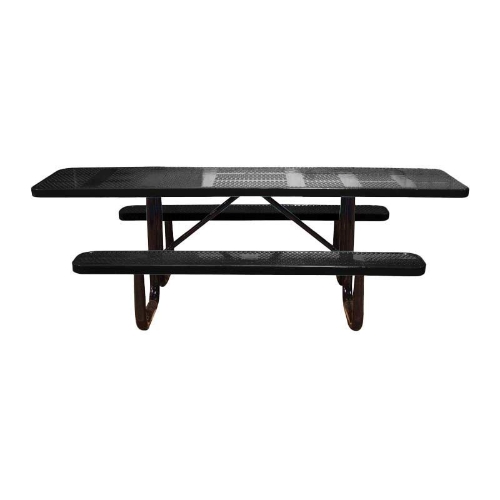 8 Ft. ADA Rectangular Perforated Steel Thermoplastic Picnic Table