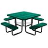 46" Square Perforated Thermoplastic Steel Picnic Table, Portable or Surface Mount