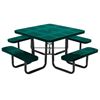 46" Square Perforated Thermoplastic Steel Picnic Table, Portable or Surface Mount