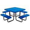 46" Square Perforated Thermoplastic Steel Picnic Table, Portable or Surface Mount