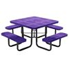 46" Square Perforated Thermoplastic Steel Picnic Table, Portable or Surface Mount