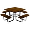 46" Square Perforated Thermoplastic Steel Picnic Table, Portable or Surface Mount