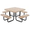 46" Square Perforated Thermoplastic Steel Picnic Table, Portable or Surface Mount