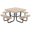 46" Square Perforated Thermoplastic Steel Picnic Table, Portable or Surface Mount