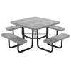 46" Square Perforated Thermoplastic Steel Picnic Table, Portable or Surface Mount
