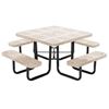 46" Square Perforated Thermoplastic Steel Picnic Table, Portable or Surface Mount