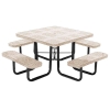 46" Square Perforated Thermoplastic Steel Picnic Table, Portable or Surface Mount