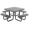 46" Square Perforated Thermoplastic Steel Picnic Table, Portable or Surface Mount