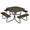 48" Octagonal Plastisol Picnic Table Galvanized