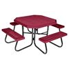 48" Octagonal Plastisol Picnic Table Galvanized