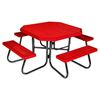 48" Octagonal Plastisol Picnic Table Galvanized