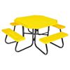 48" Octagonal Plastisol Picnic Table Galvanized
