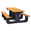 Picnic Tables 6 ft. Rectangular Recycled Plastic Picnic Table, 'Walk Thru' Style With Three Legs, 475 lbs.