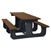 Picnic Tables 6 ft. Rectangular Recycled Plastic Picnic Table, 'Walk Thru' Style With Three Legs, 475 lbs.
