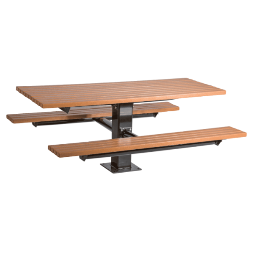 6 ft Rectangular Recycled Plastic Picnic Table Square Tube Frame