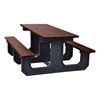 Picnic Tables 8 ft. Rectangular Recycled Plastic Picnic Table, 'Walk Thru' Style With Three Legs, 580 lbs.
