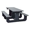 Picnic Tables 8 ft. Rectangular Recycled Plastic Picnic Table, 'Walk Thru' Style With Three Legs, 580 lbs.