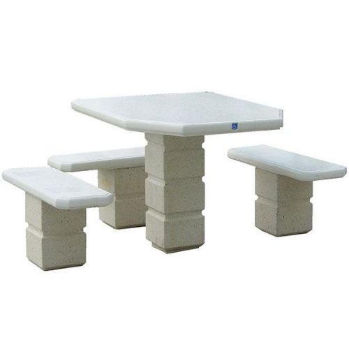 Wheelchair Accessible Square Concrete Picnic Table	