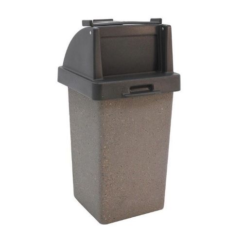 Trash Receptacle with Push Door Lid