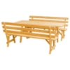 Traditional Table with Backed Benches