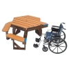 ADA Compliant Wheelchair Accessible Hexagon Recycled Plastic White Picnic Table
