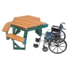 ADA Compliant Wheelchair Accessible Hexagon Recycled Plastic White Picnic Table
