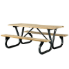8 Ft. Rectangle Wooden Picnic Table With Welded 2 3/8" Frame - powdercoat