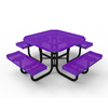 46" ELITE Rolled Edged Octagonal Thermoplastic Steel Picnic Table - Perforated Metal