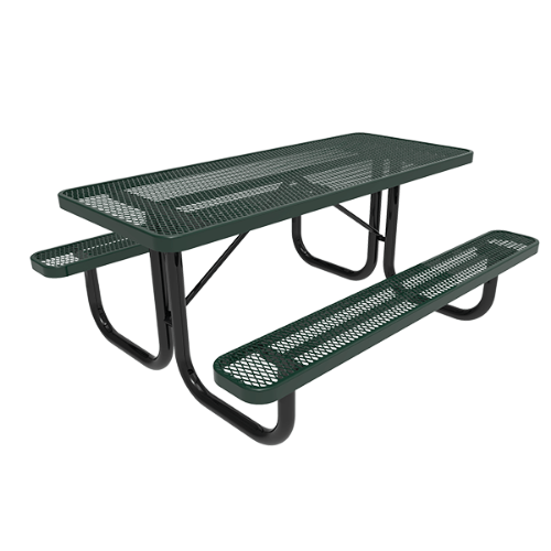 6 ft. ELITE Rectangular Thermoplastic Steel Picnic Table, Expanded Metal