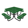 46" ELITE Square Thermoplastic Steel Picnic Table  - Perforated Metal