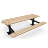 8 Ft. ELITE Rectangular Thermoplastic Steel Double Pedestal Picnic Table - Surface Mount Perforated Metal