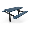 8 Ft. ELITE Rectangular Thermoplastic Steel Double Pedestal Picnic Table - Inground Mount Perforated Metal