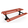 8 Ft. ELITE Rectangular Thermoplastic Steel Double Pedestal Picnic Table - Surface Mount Expanded Metal